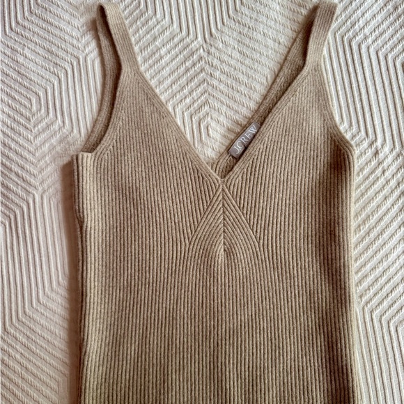 NWOT J.Crew Tan Cashmere Tank Top - Picture 1 of 4